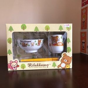 Rilakkuma Utensils- Bowl, Cup, & Chopsticks